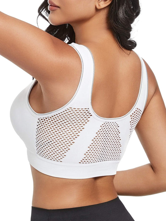 White plus size sports bra for running sold by 100 Spartans