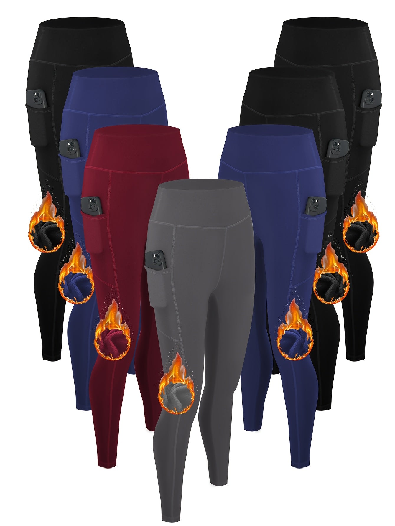 A pair of 7 pcs women's leggings with pockets sold by 100 Spartans