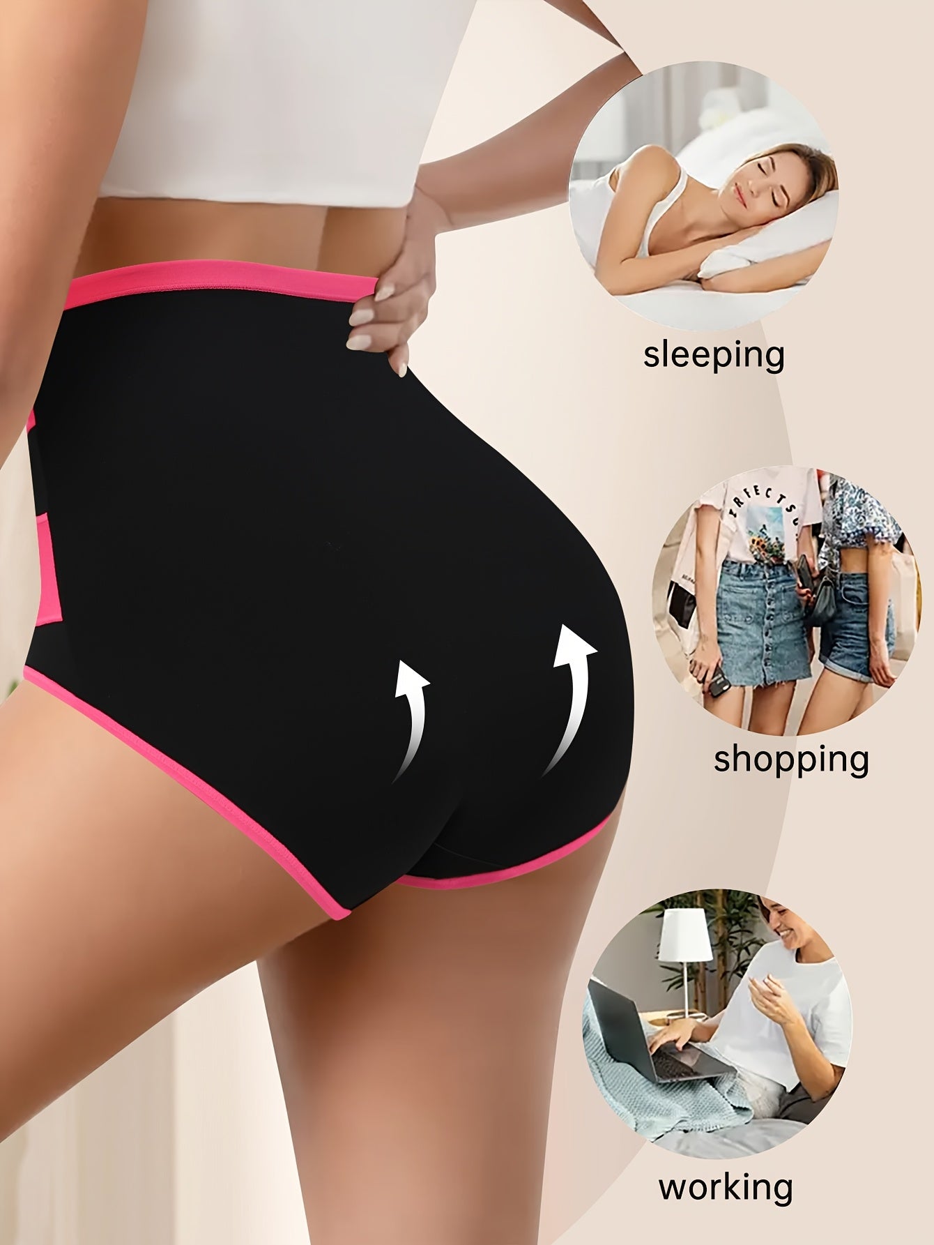 A set of 4 cotton tummy control panties sold by 100 Spartans