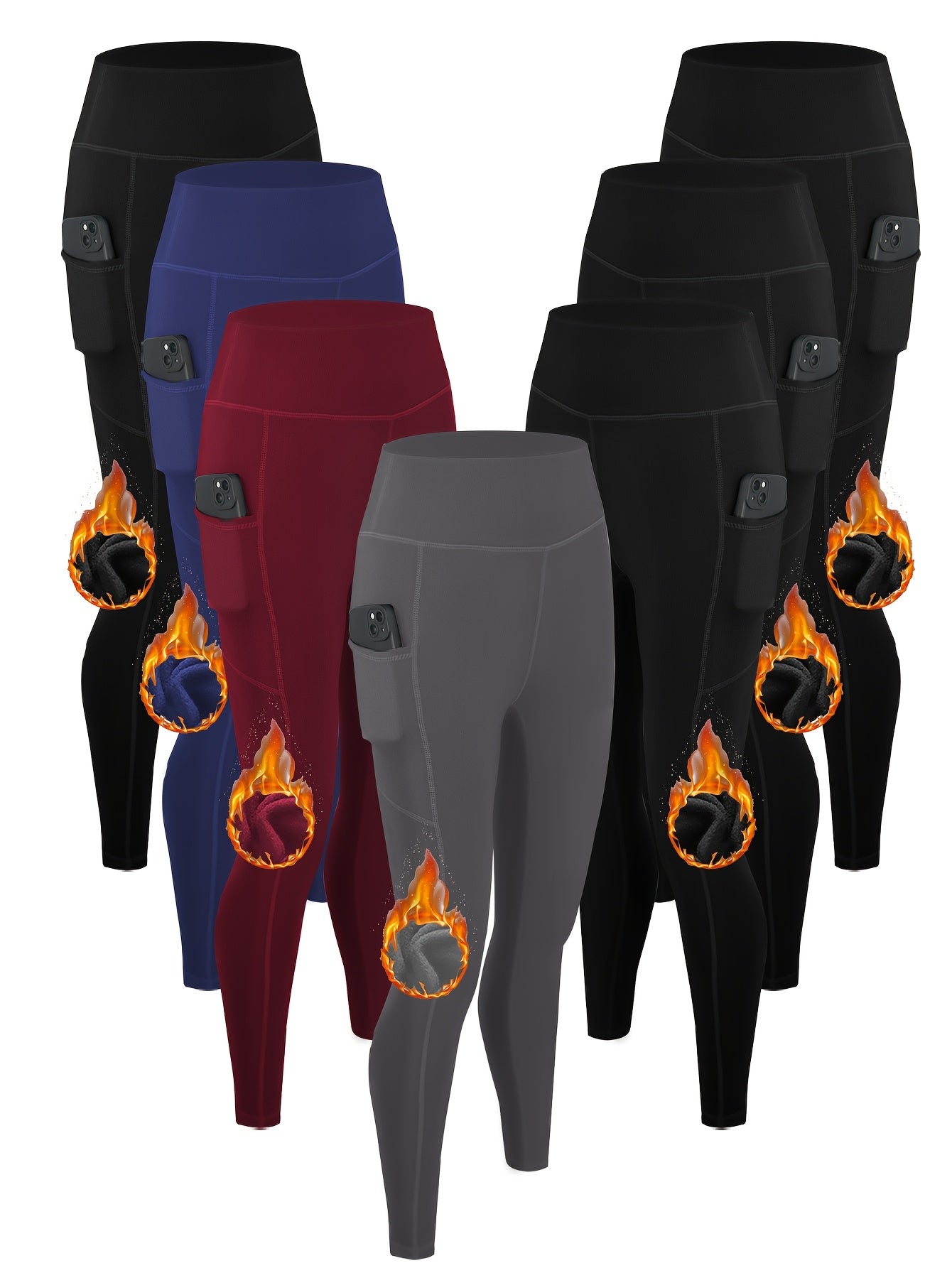 A pair of 7 pcs women's leggings with pockets sold by 100 Spartans