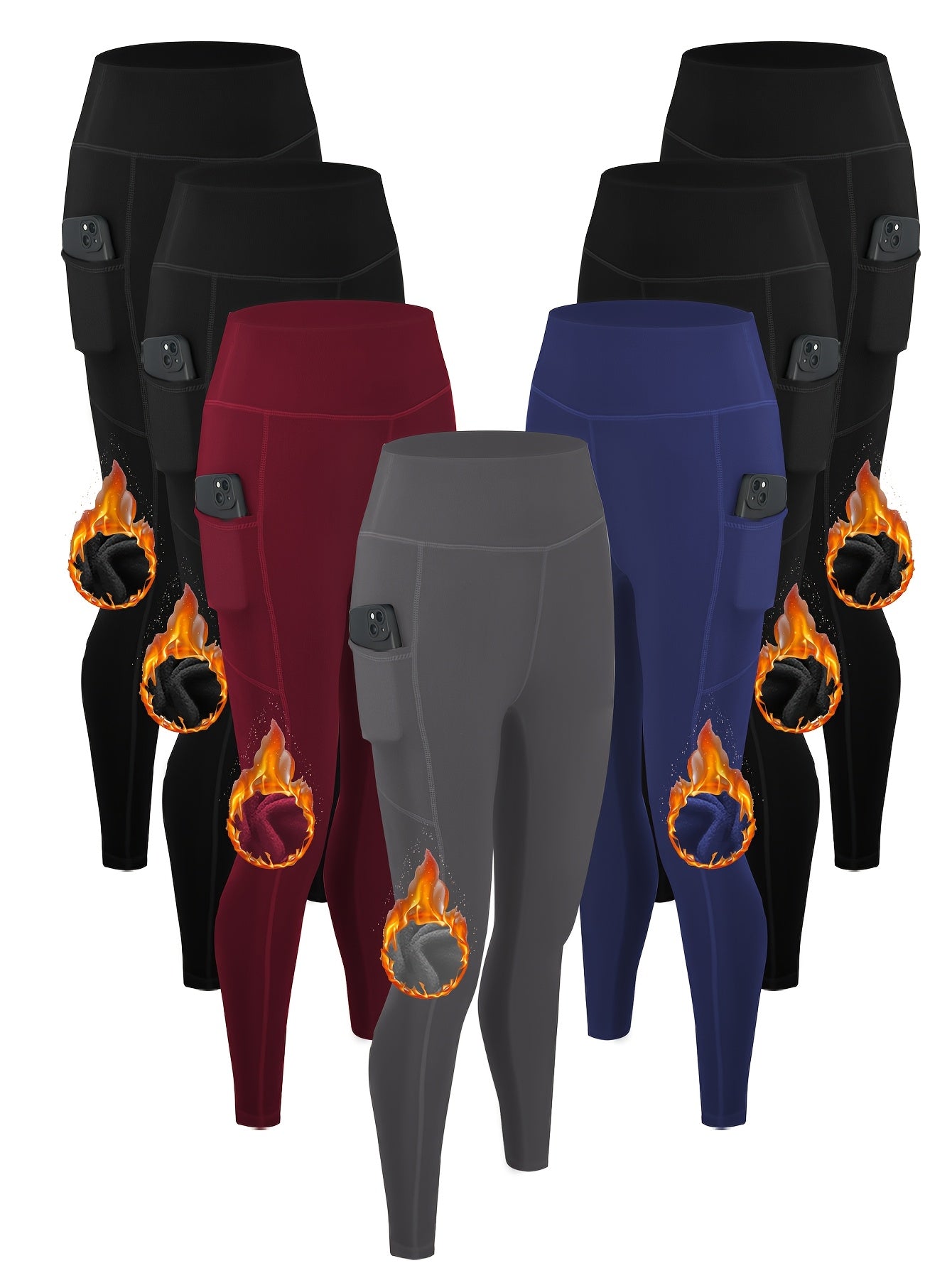 A pair of 7 pcs women's leggings with pockets sold by 100 Spartans