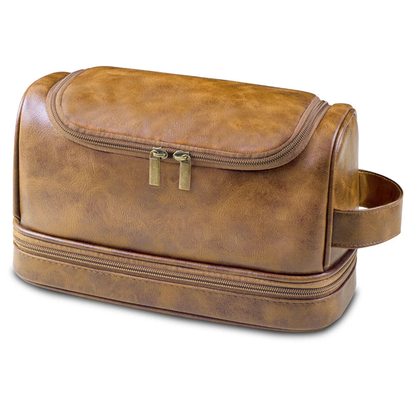 Premium Leather Dopp Kit - Light Brown image