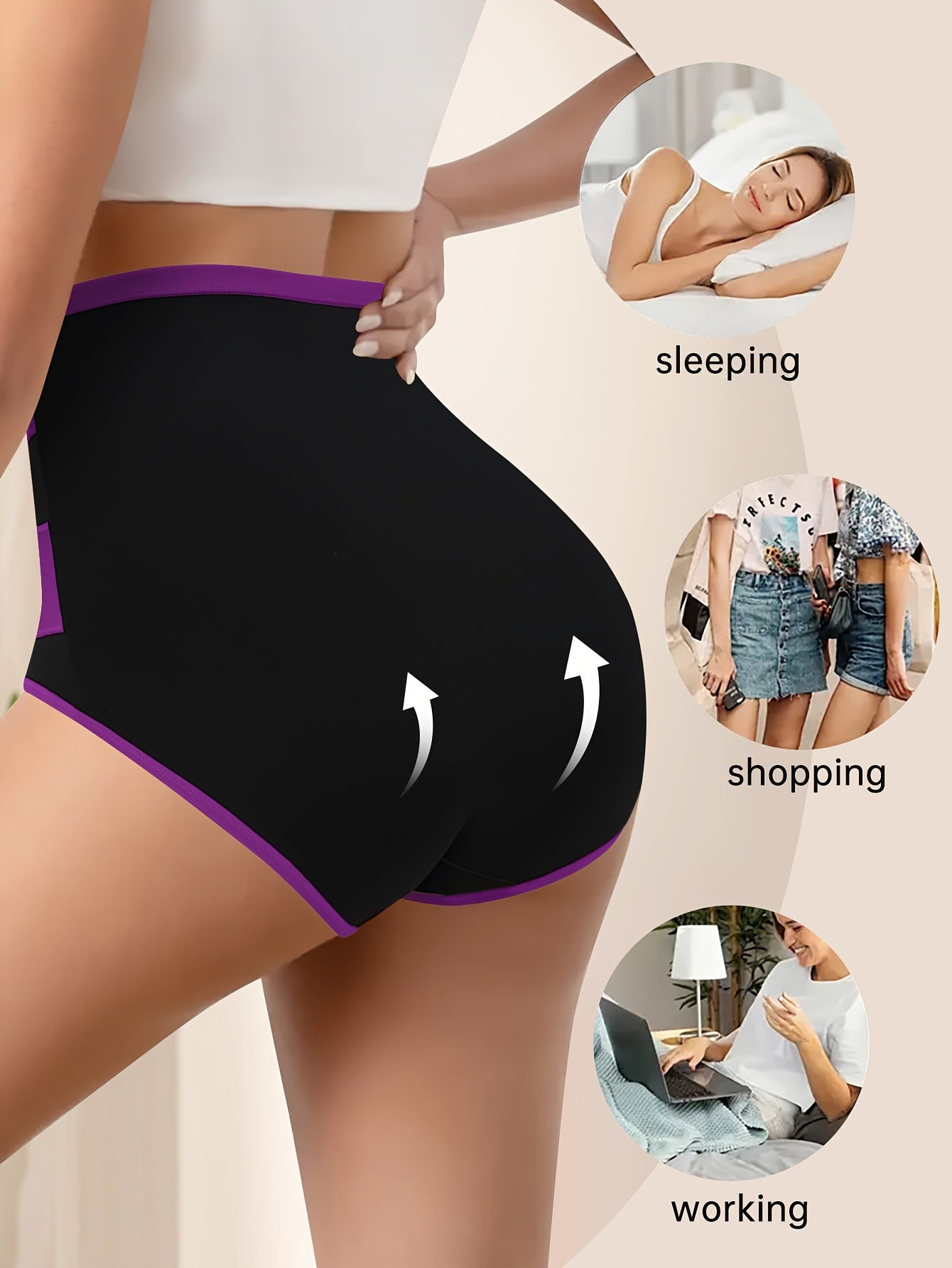 A set of 4 cotton tummy control panties sold by 100 Spartans
