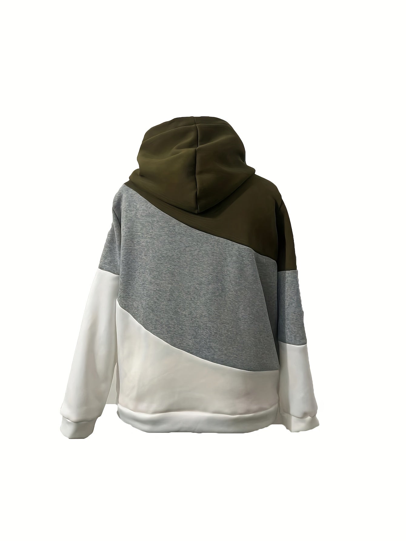 1pc Plus Size Women's Patchwork Hoodie