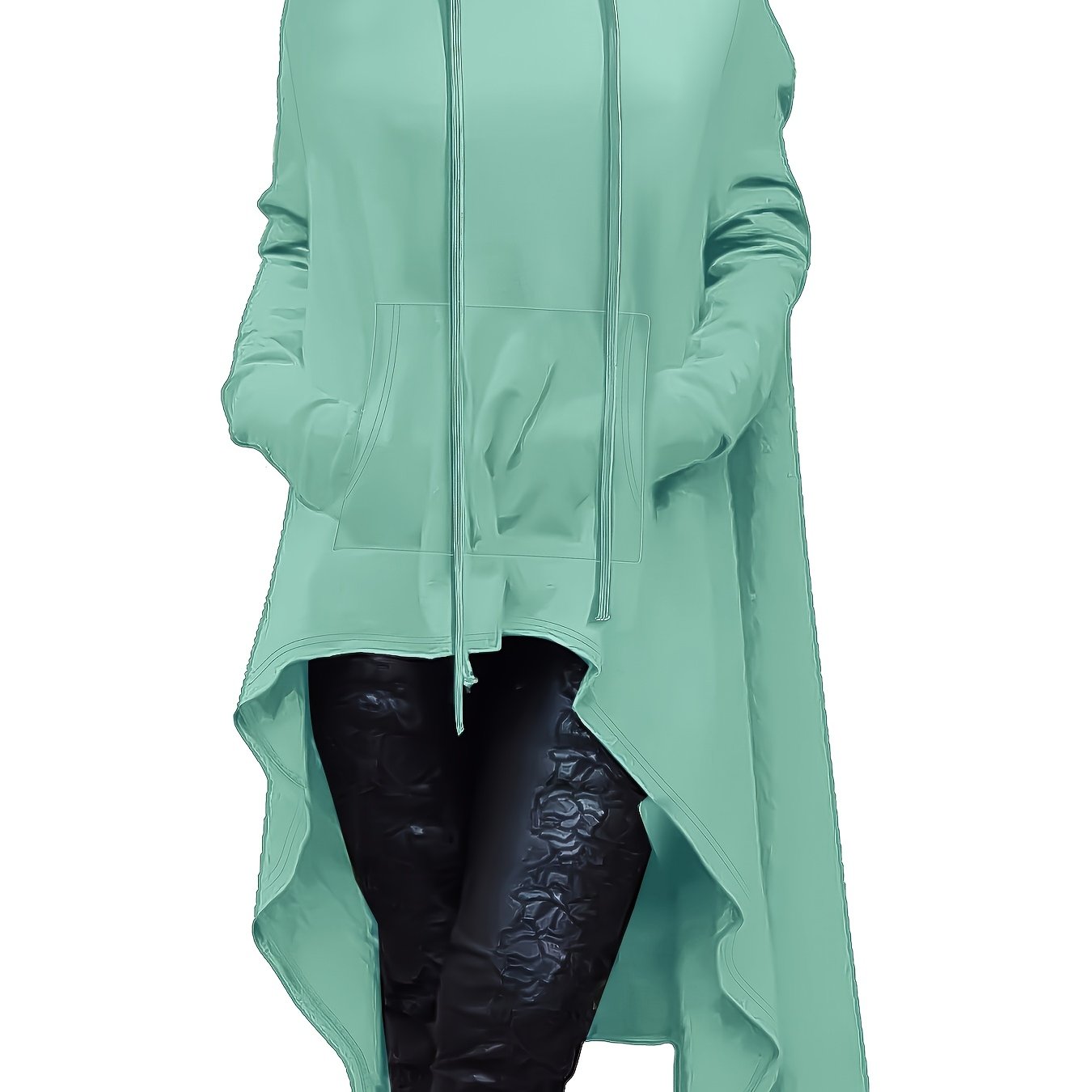 A woman wearing a light green women’s oversized hoodie sold by 100 Spartans