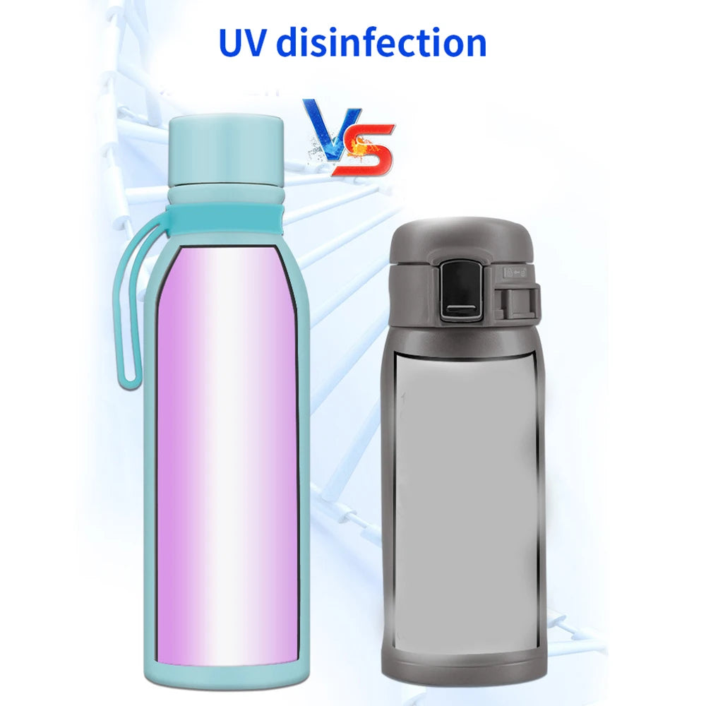A smart water bottle sold by 100 Spartans stacked against other water bottles