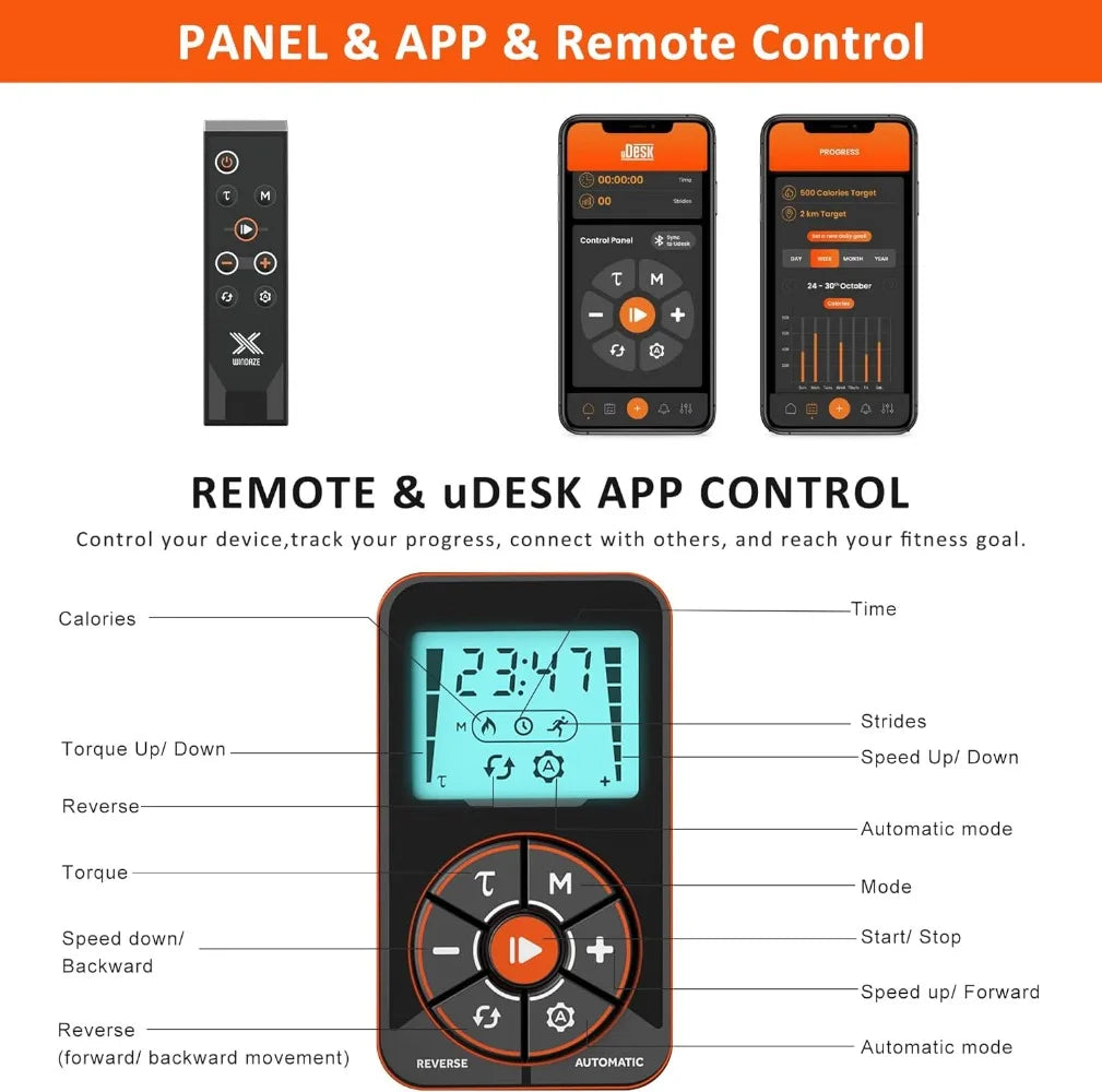 Under Desk Electric Elliptical Machine app and remote control