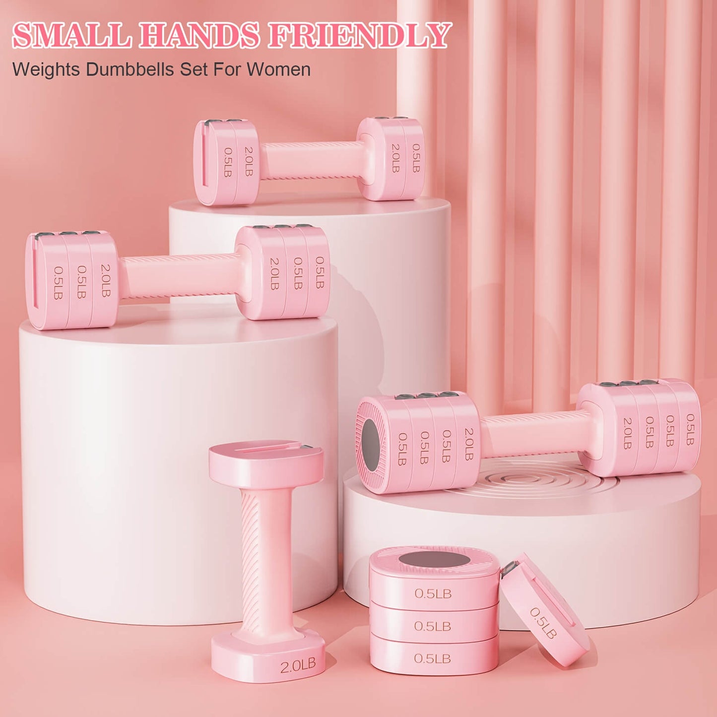 A core home fitness adjustable dumbbell set with weight indication on a white background