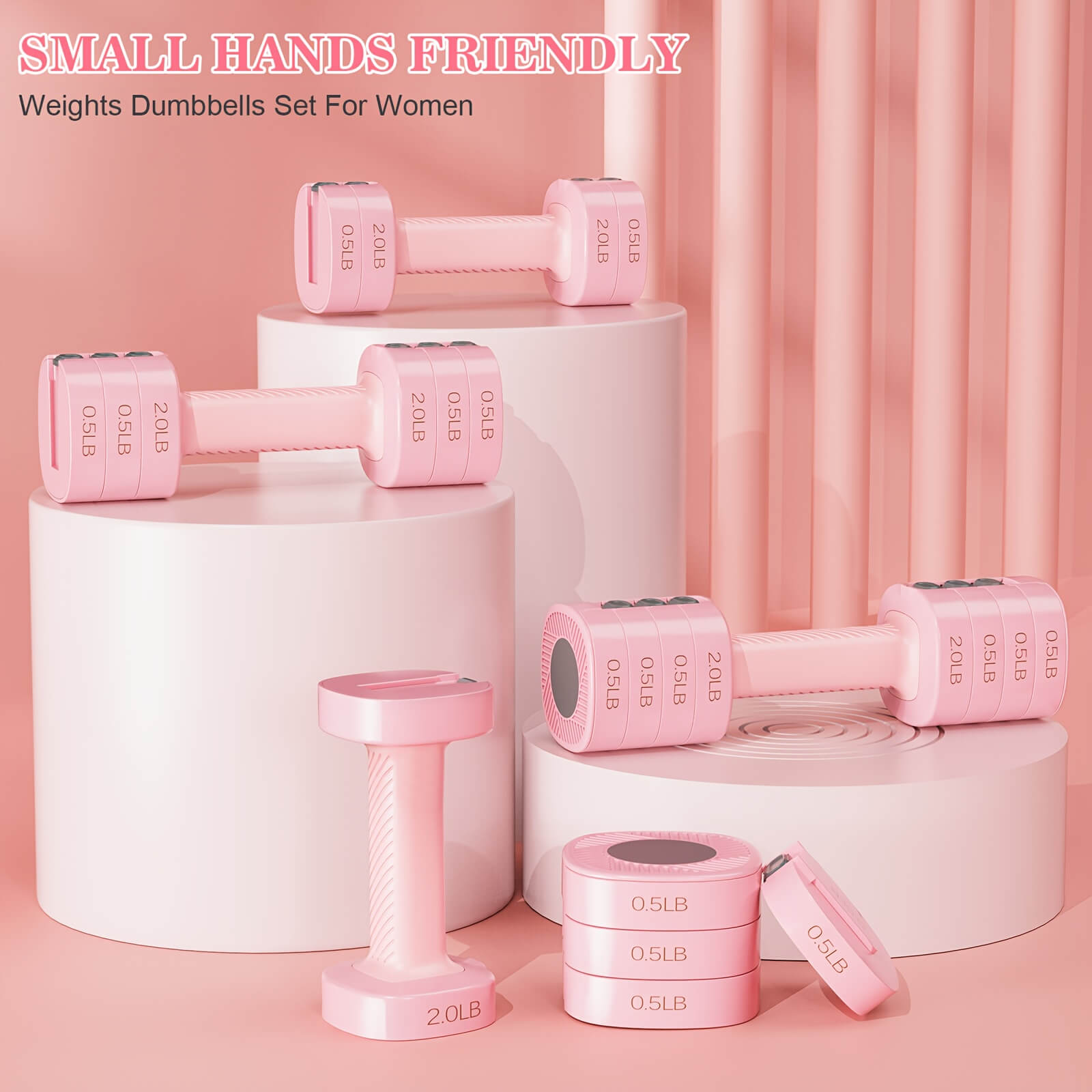 A core home fitness adjustable dumbbell set with weight indication on a white background