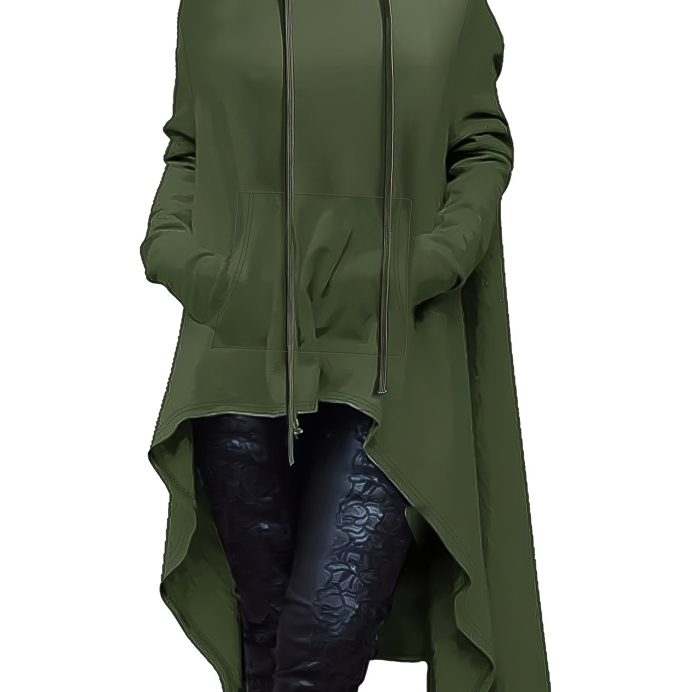 A woman wearing a camouflage women’s oversized hoodie sold by 100 Spartans