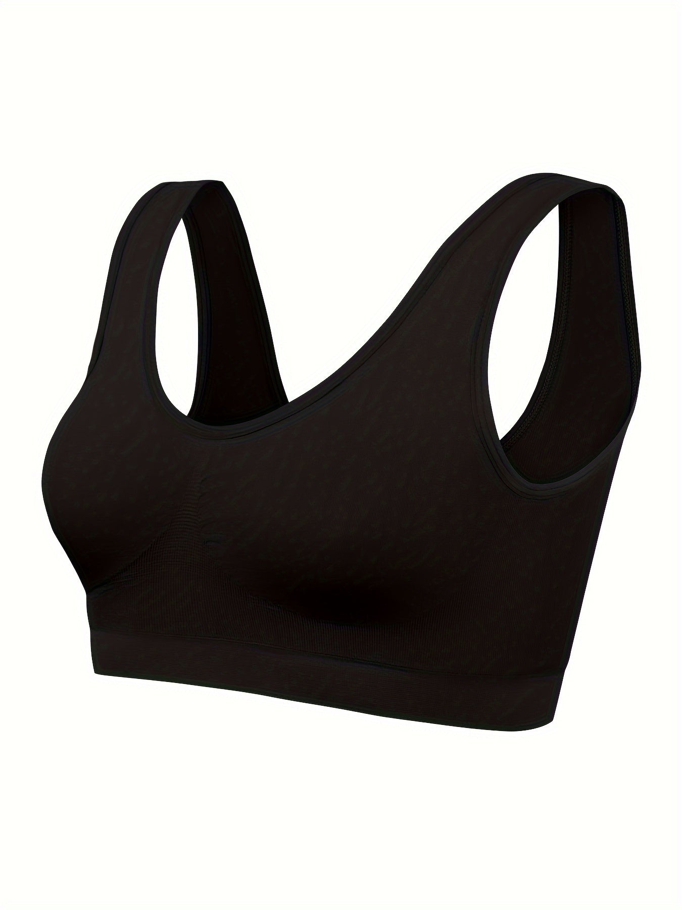 A black Padded Sports Bra For Women sold by 100 Spartans on a white background