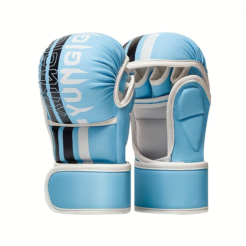 Blue muay thai gloves sold by 100 Spartans