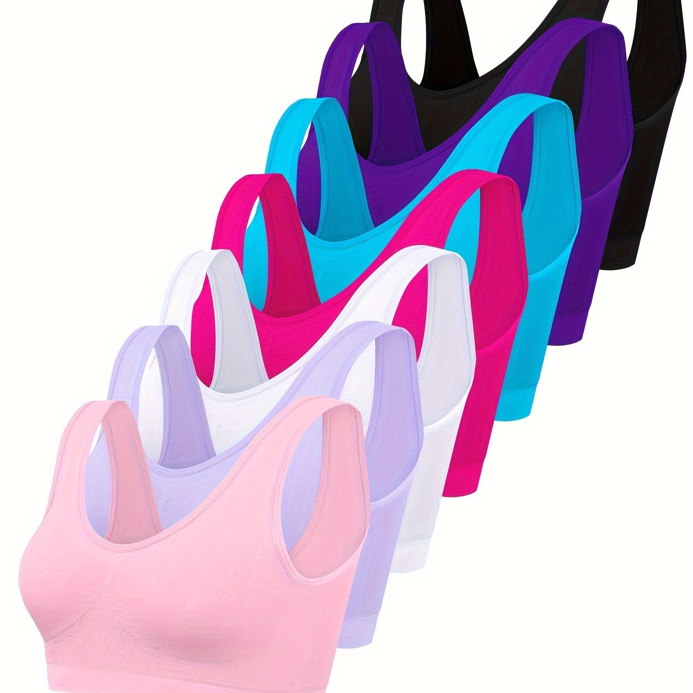 7 pcs Padded Sports Bra For Women sold by 100 Spartans on a white background