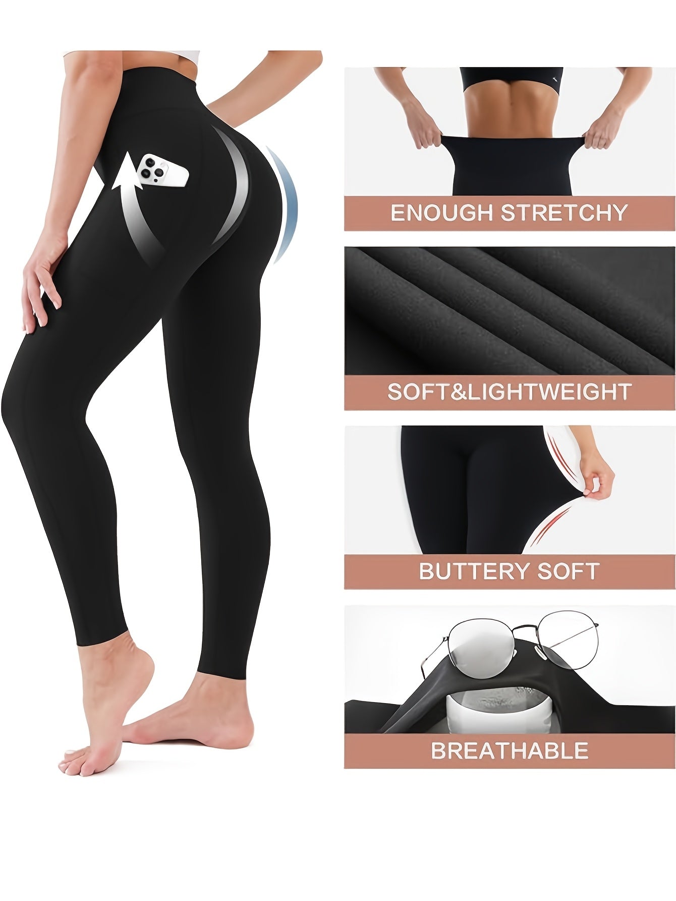 A pair of 7 pcs women's leggings with pockets sold by 100 Spartans