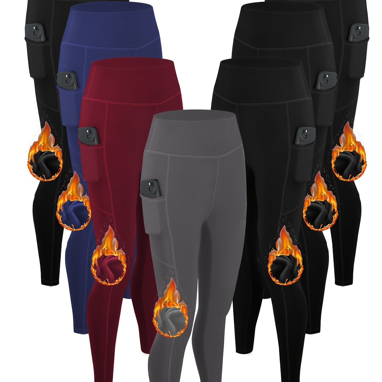 A pair of 7 pcs women's leggings with pockets sold by 100 Spartans