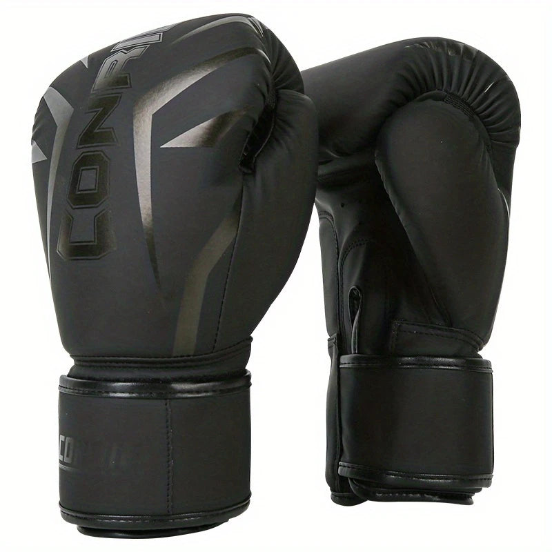 Black pre curved boxing gloves sold by 100 Spartans