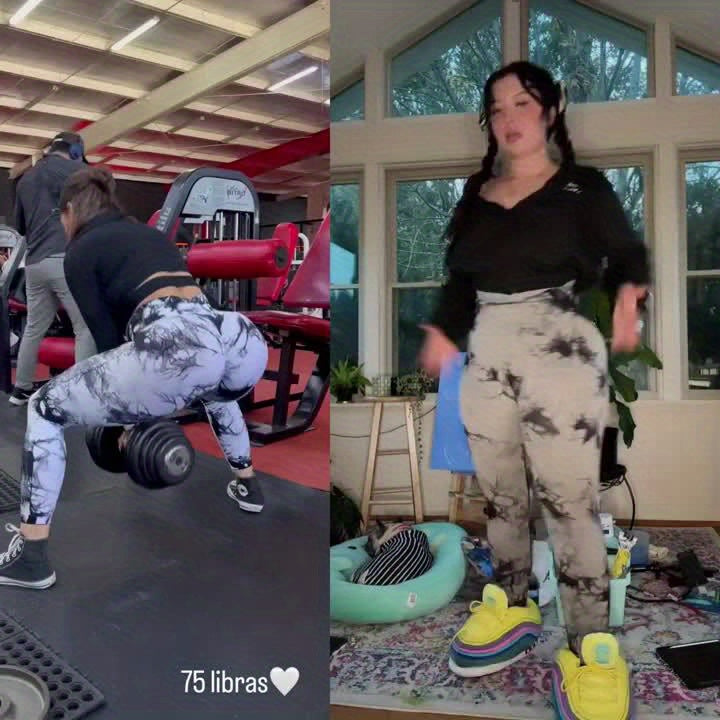 2 women working out while wearing high waisted yoga leggings sold by 100 Spartans