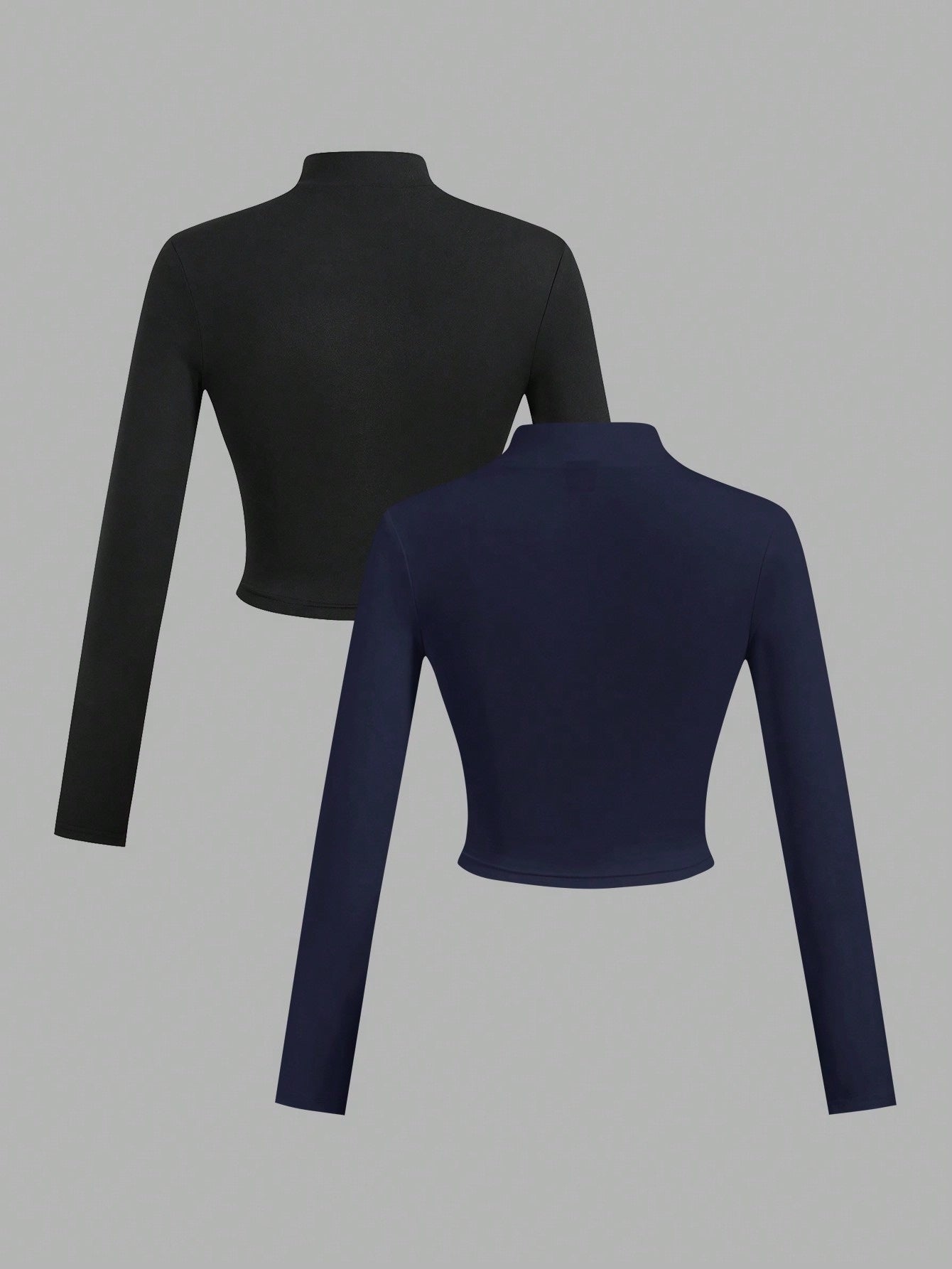 2 pcs Black and navy blue womens zip up sweatshirt sold by 100 Spartans on a gray background