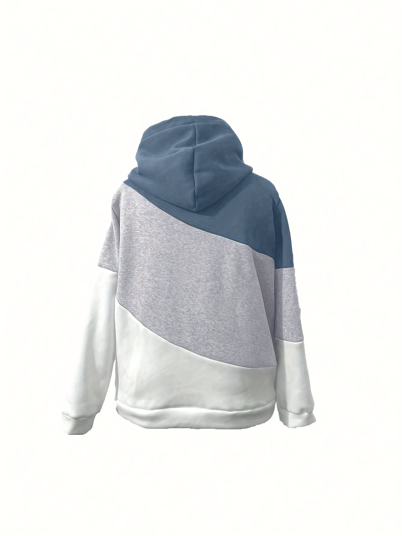 1pc Plus Size Women's Patchwork Hoodie