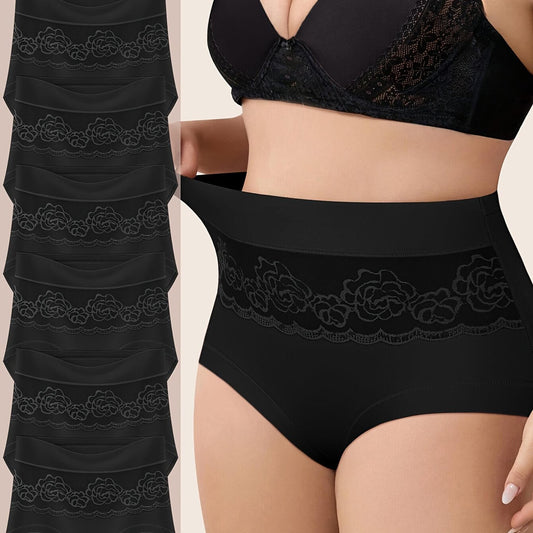 Black 6 pcs Set Plus Size Tummy Control Panties sold by 100 Spartans