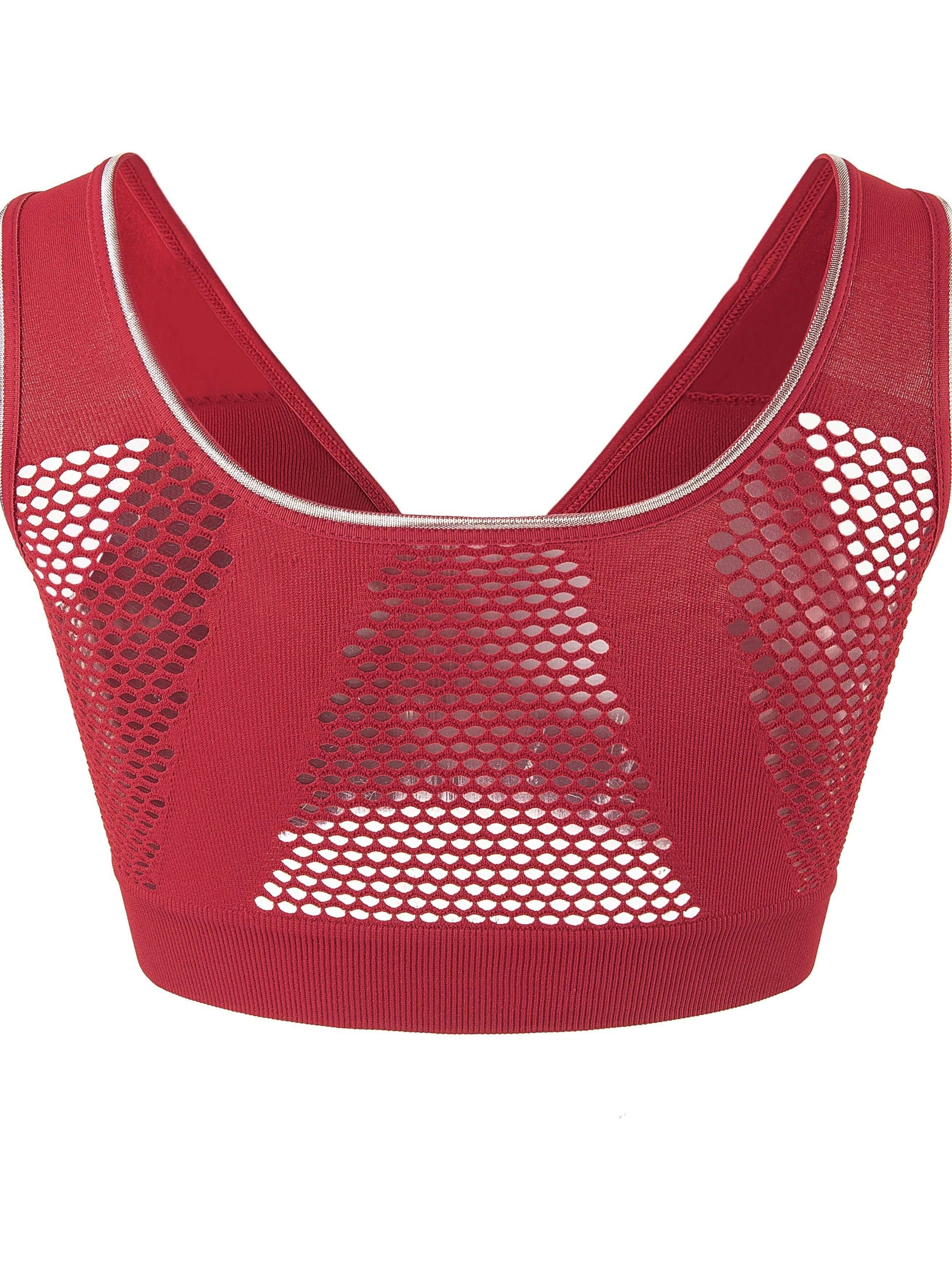 A red plus size sports bra for running sold by 100 Spartans