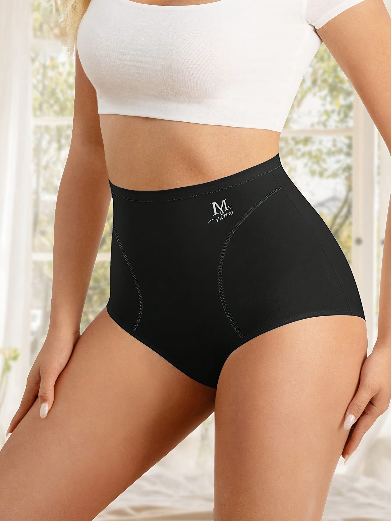 Black High Waist Tummy Control Panties sold by 100 Spartans