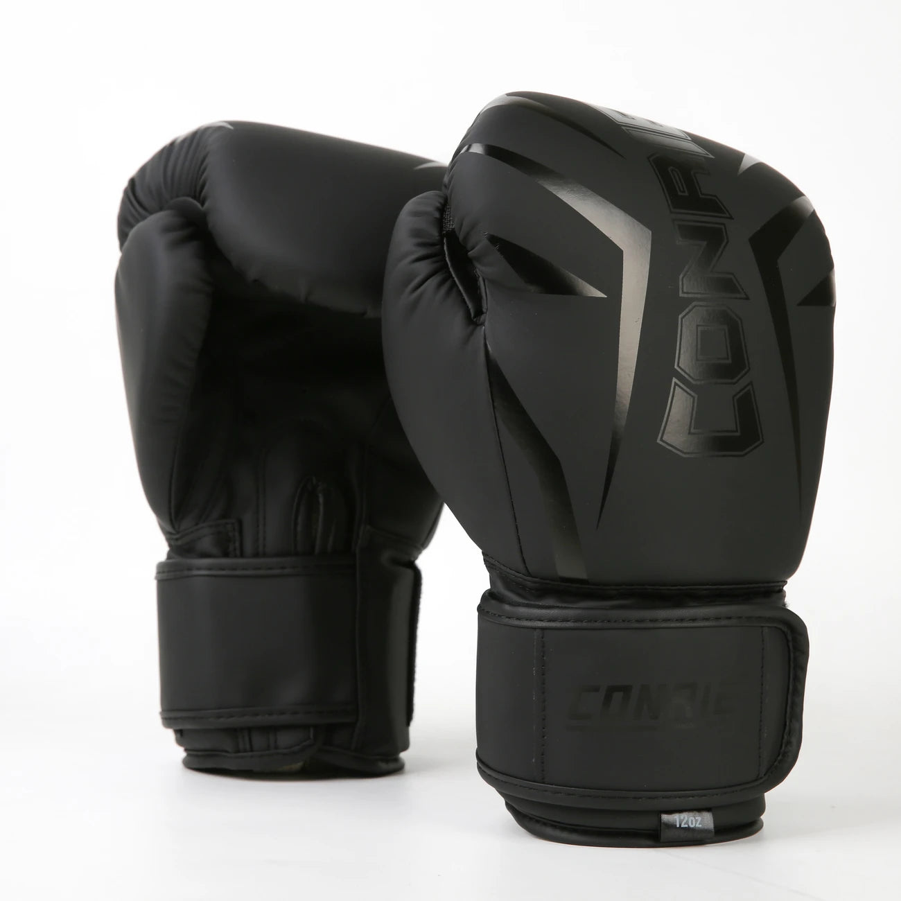 Black pre curved boxing gloves sold by 100 Spartans