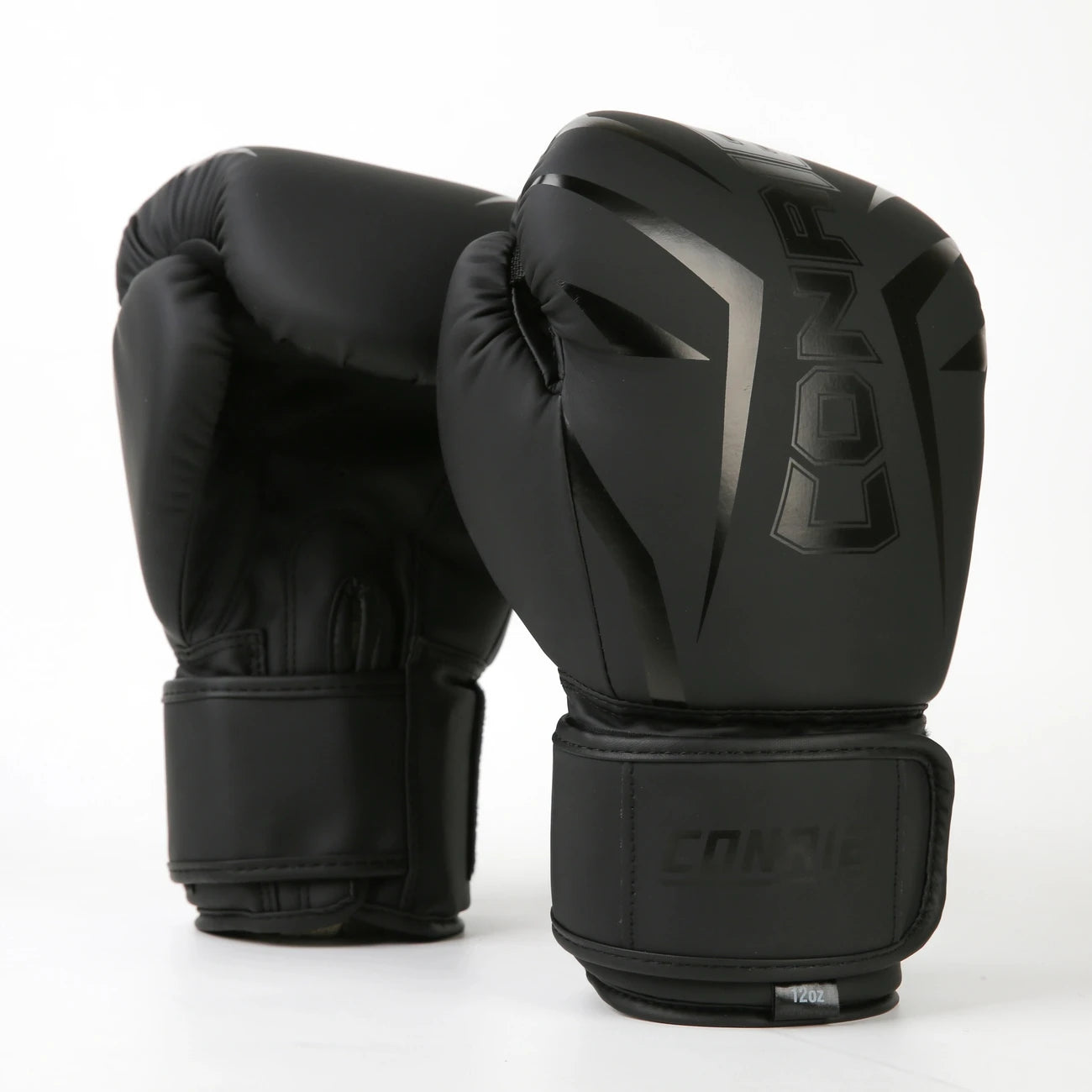 Black pre curved boxing gloves sold by 100 Spartans