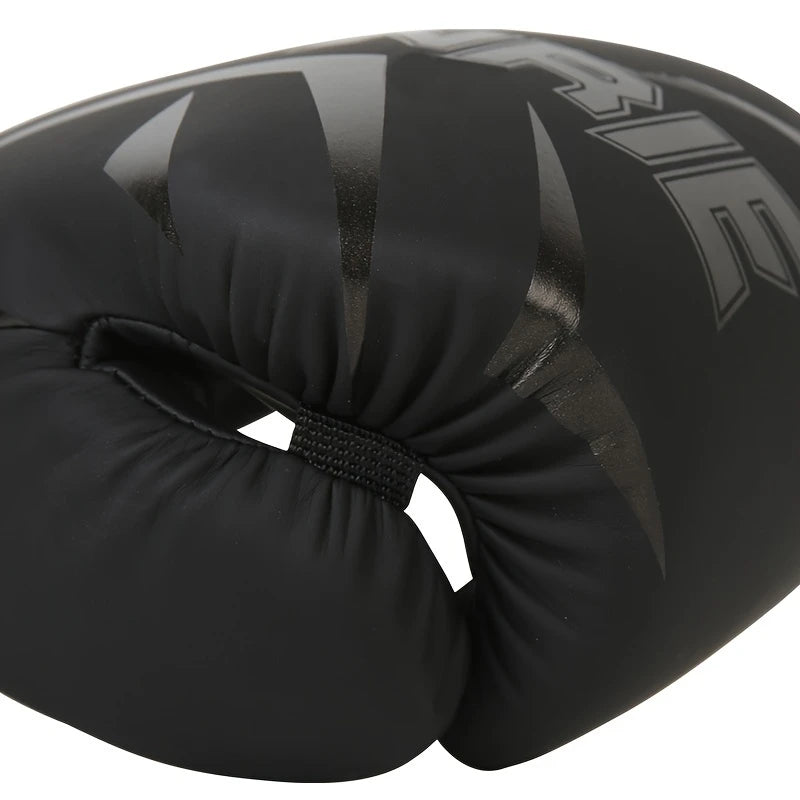 Black pre curved boxing gloves sold by 100 Spartans