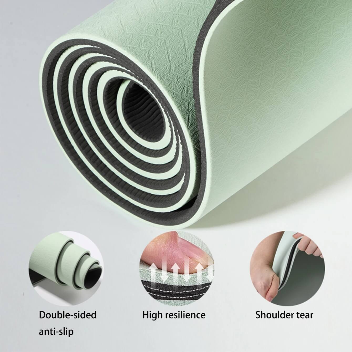 A green Eco Fit Yoga Mat sold by 100 Spartans