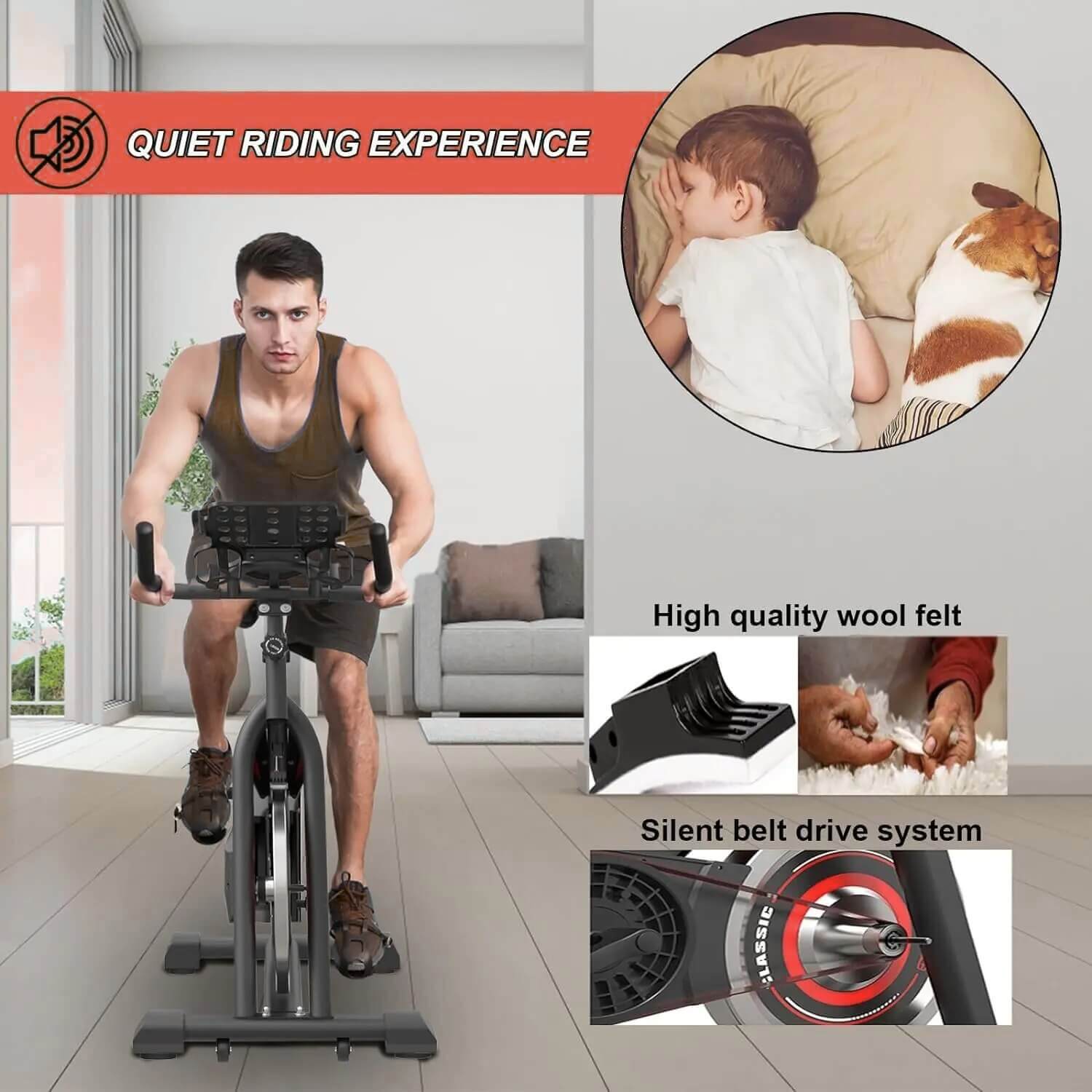 A black and red recommended exercise bike sold by 100 Spartans