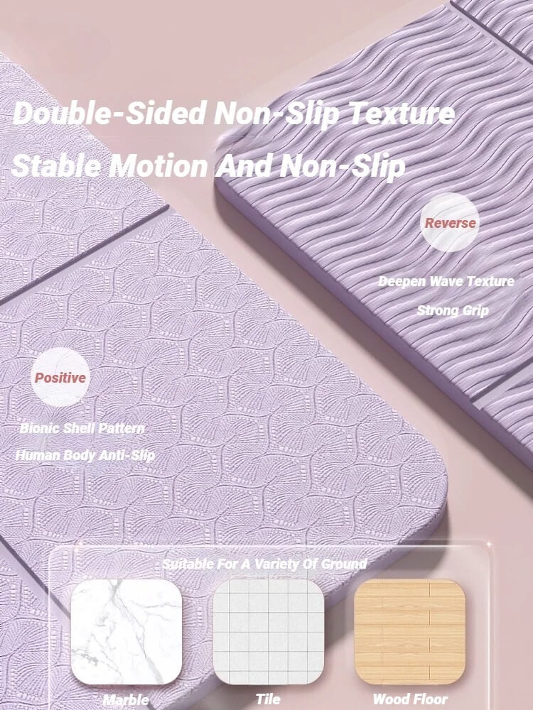 A purple foldable yoga mat sold by 100 Spartans