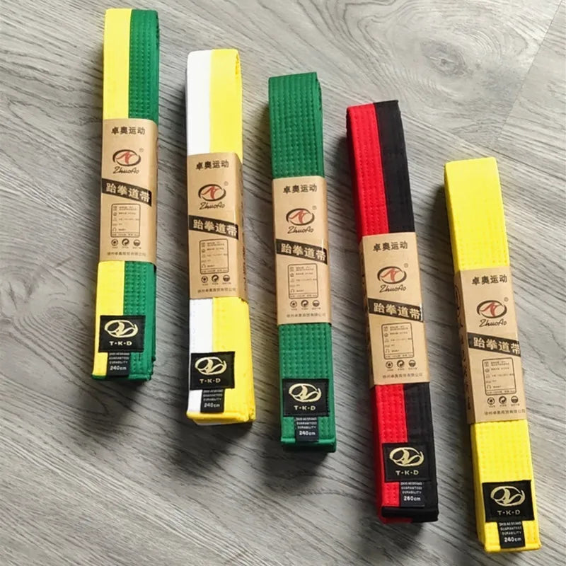 Different martial art belts sold by 100 Spartans