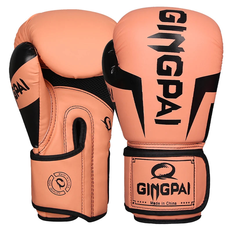 Light orange PU boxing gloves sold by 100 Spartans