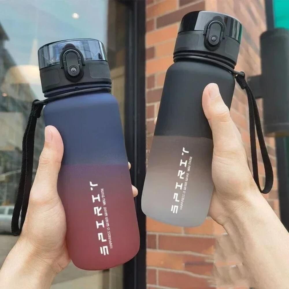 2 dark blue and black sport water bottles sold by 100 Spartans
