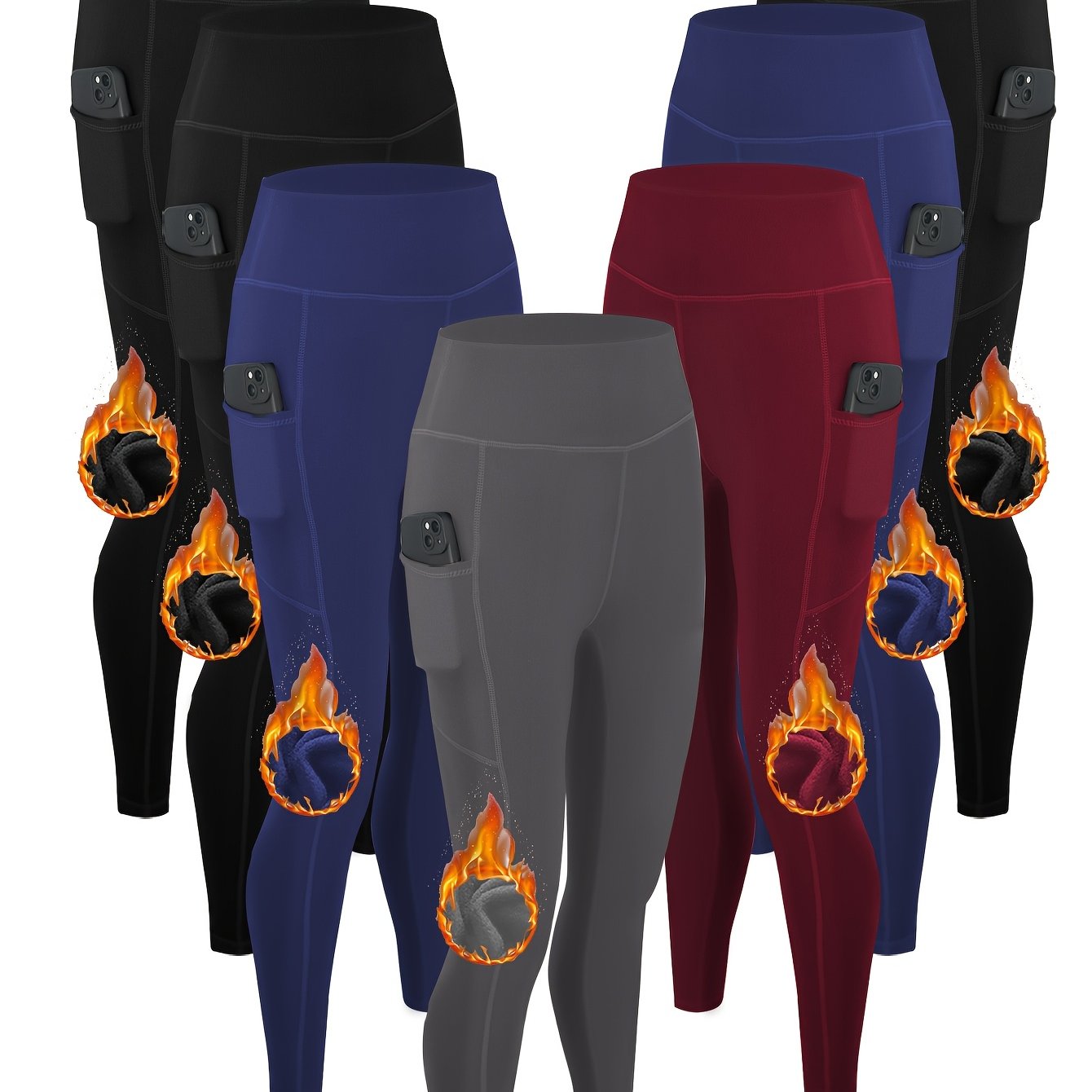 A pair of 7 pcs women's leggings with pockets sold by 100 Spartans