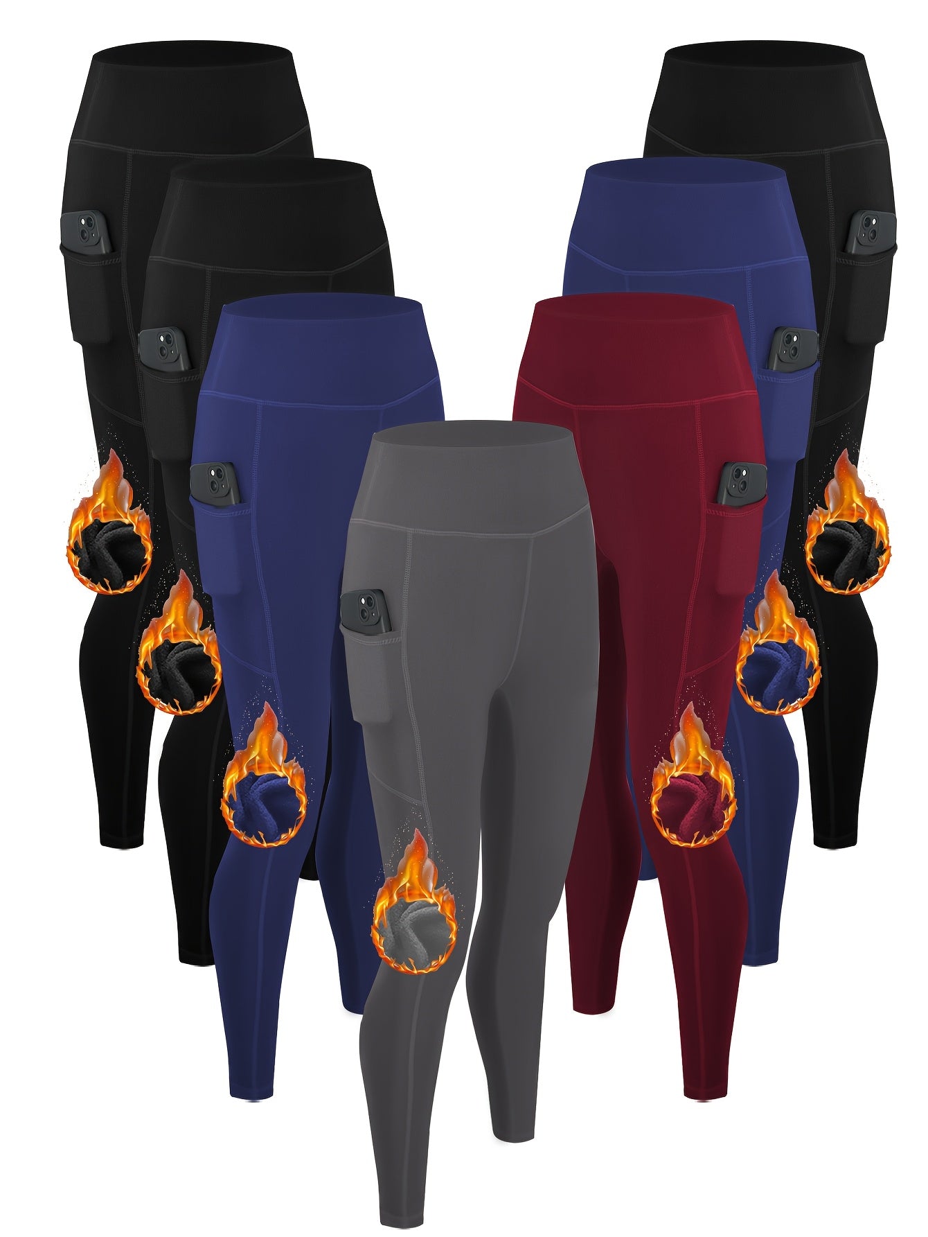 A pair of 7 pcs women's leggings with pockets sold by 100 Spartans