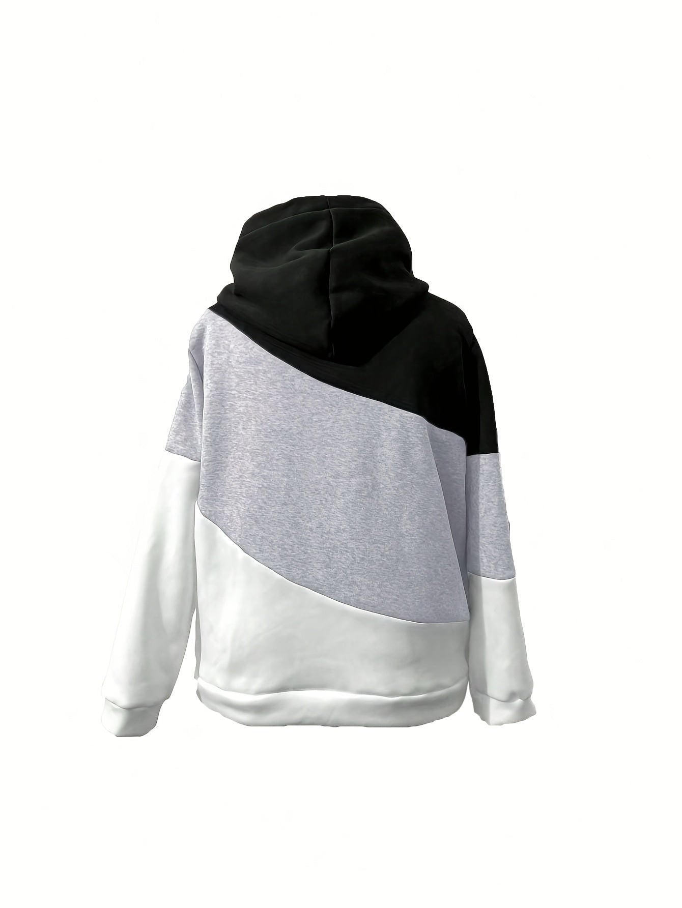 1pc Plus Size Women's Patchwork Hoodie