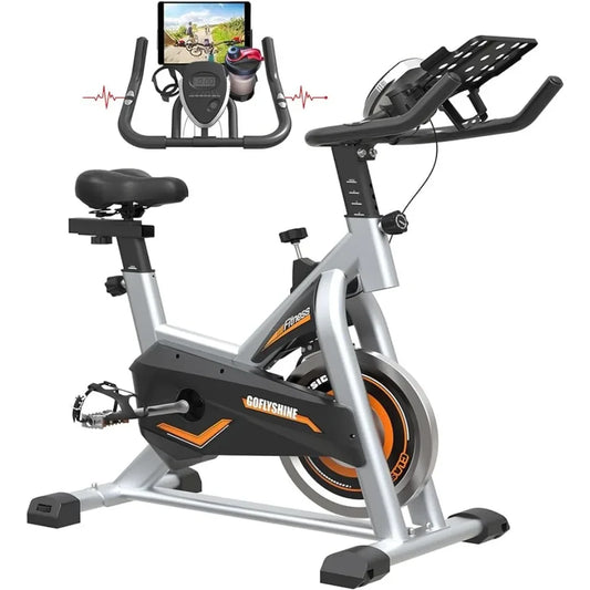 A black and orange recommended exercise bike sold by 100 Spartans