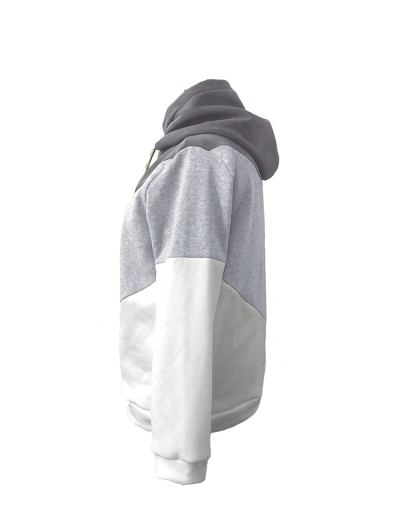 1pc Plus Size Women's Patchwork Hoodie