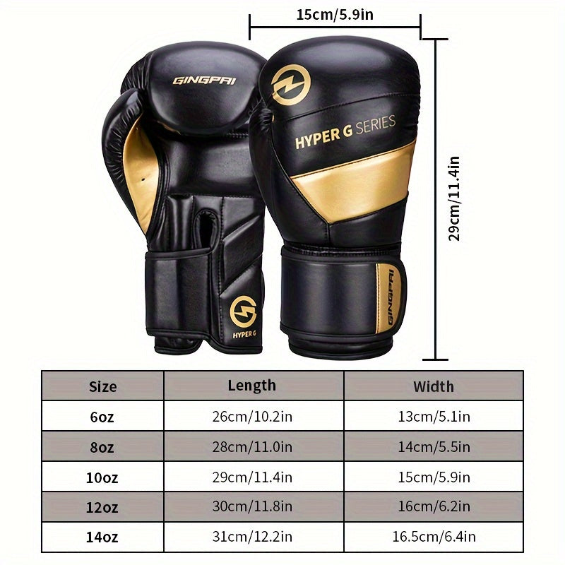 Dimensions of a black and gold boxing gloves sold by 100 Spartans