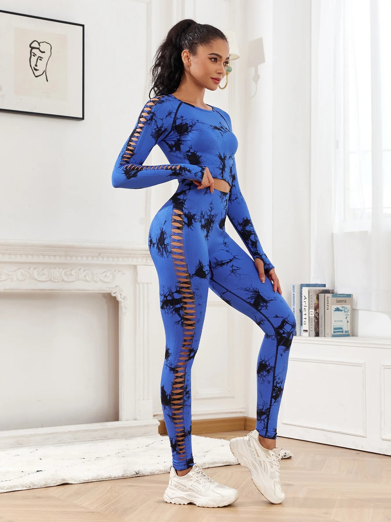Sexiest Women's Workout Clothes - Blue Sets, L image