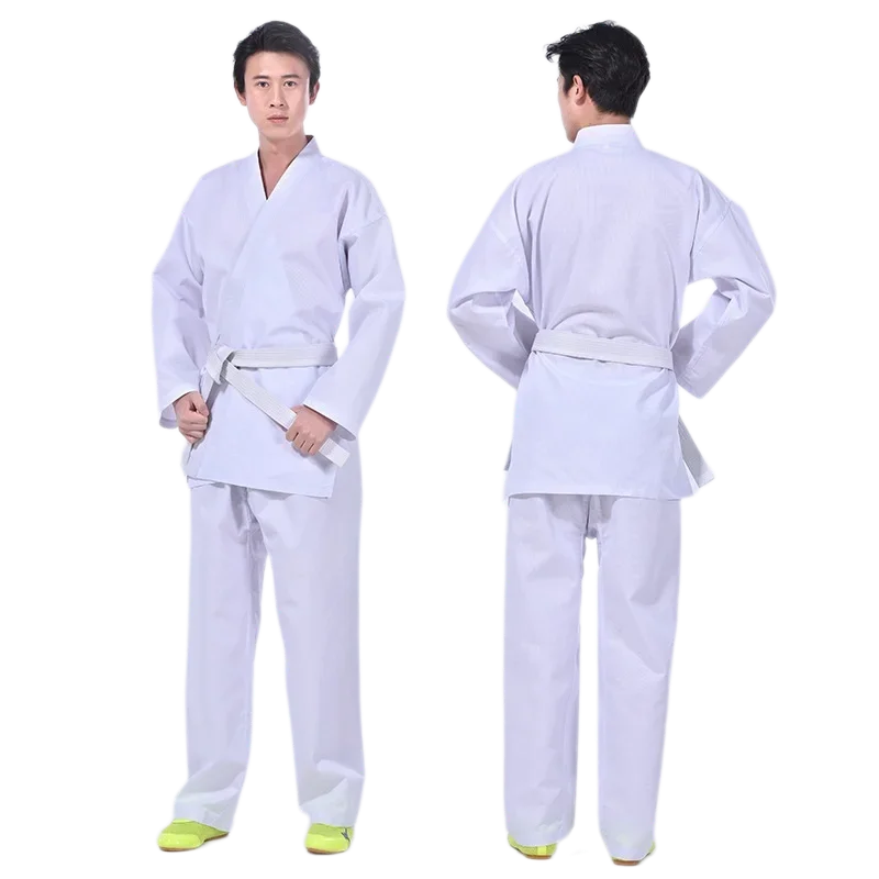 A man wearing a Kumite Karate Uniform sold by 100 Spartans
