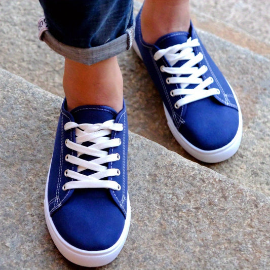 Blue men's casual slip on sneakers sold by 100 Spartans