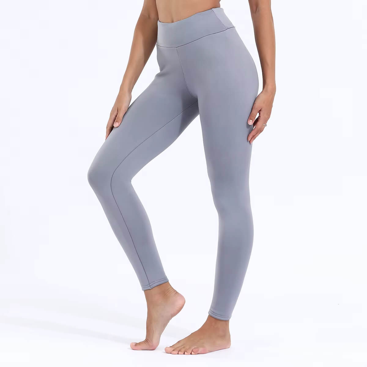 Womens Fleece Lined Leggings - LGray, XL image