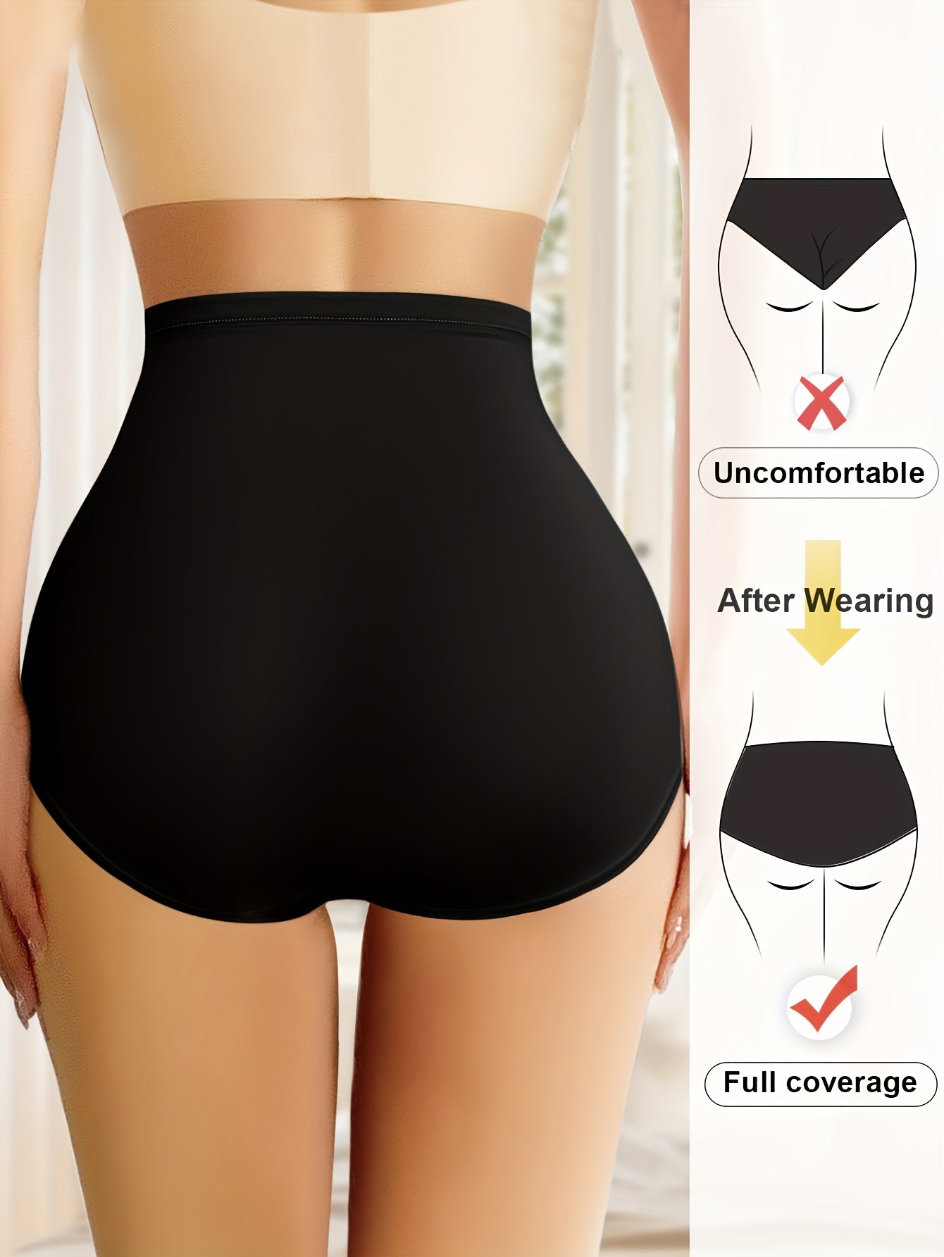 Black High Waist Tummy Control Panties sold by 100 Spartans