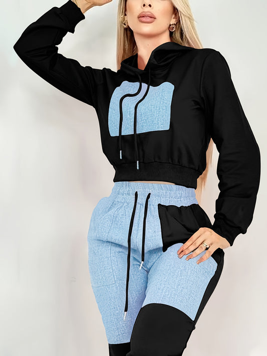 Woman wearing a Women's Luxury Tracksuit Set on a white background