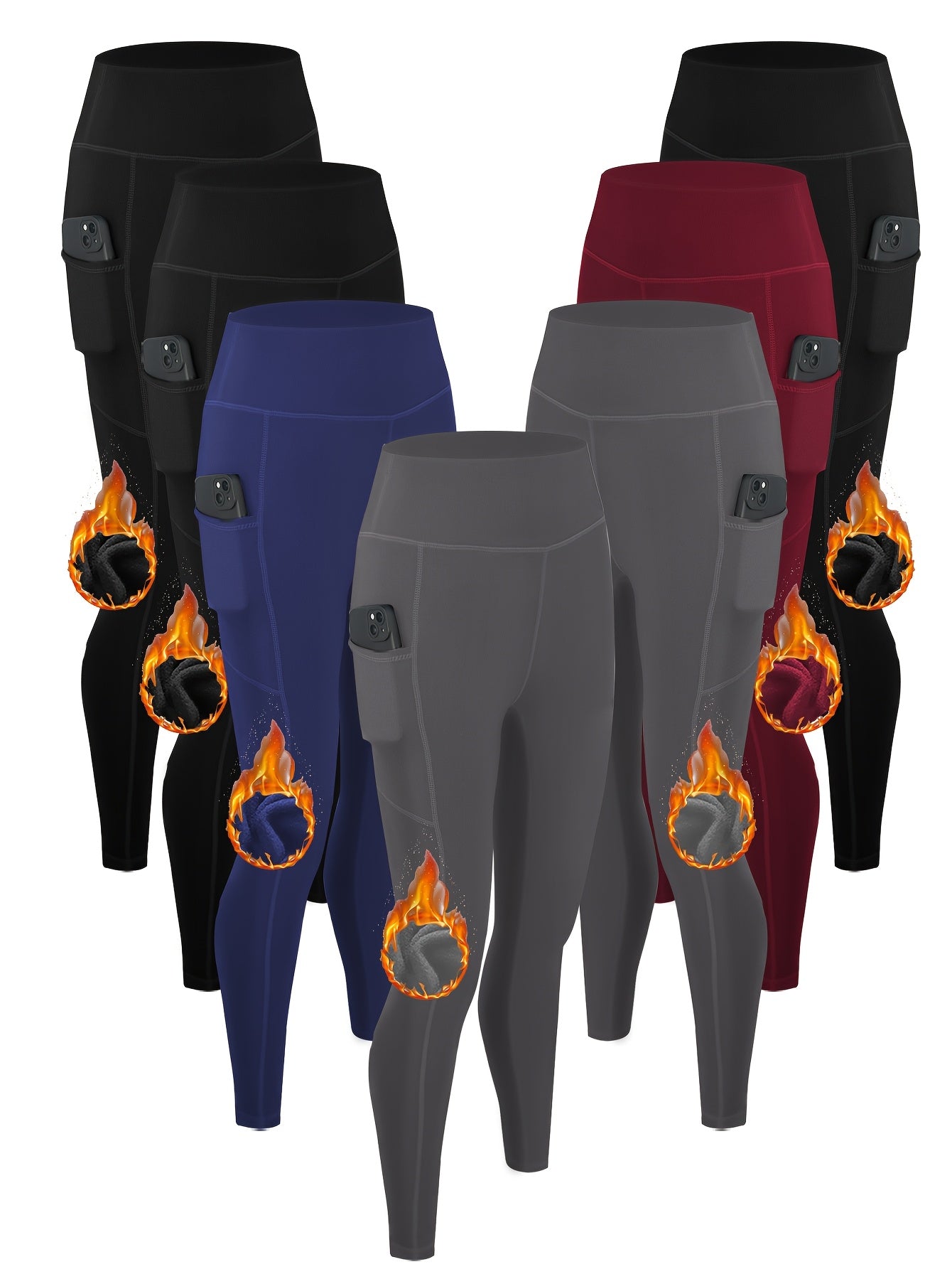 A pair of 7 pcs women's leggings with pockets sold by 100 Spartans