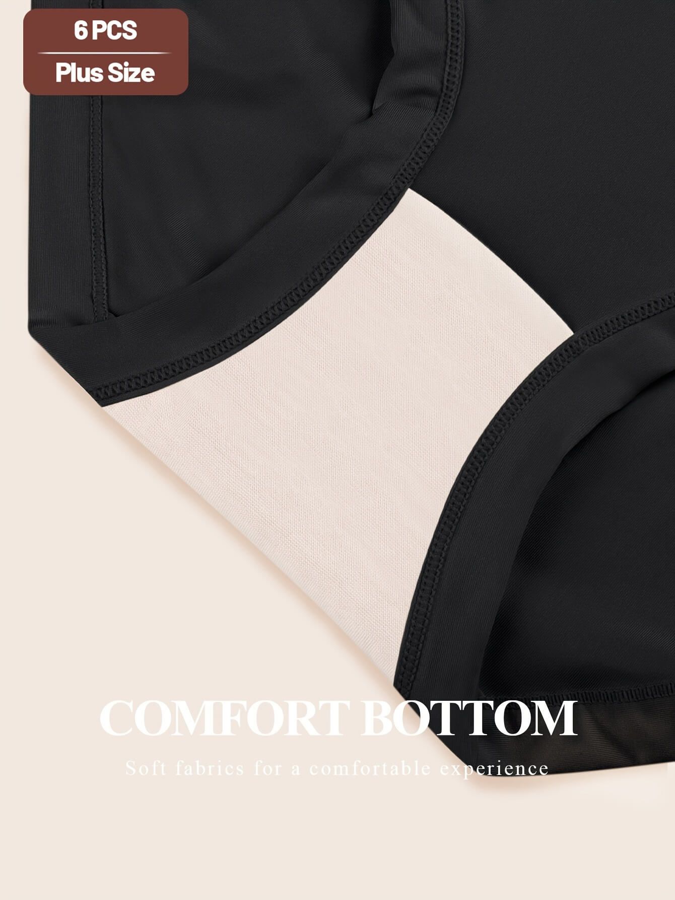Black 6 pcs Set Plus Size Tummy Control Panties sold by 100 Spartans