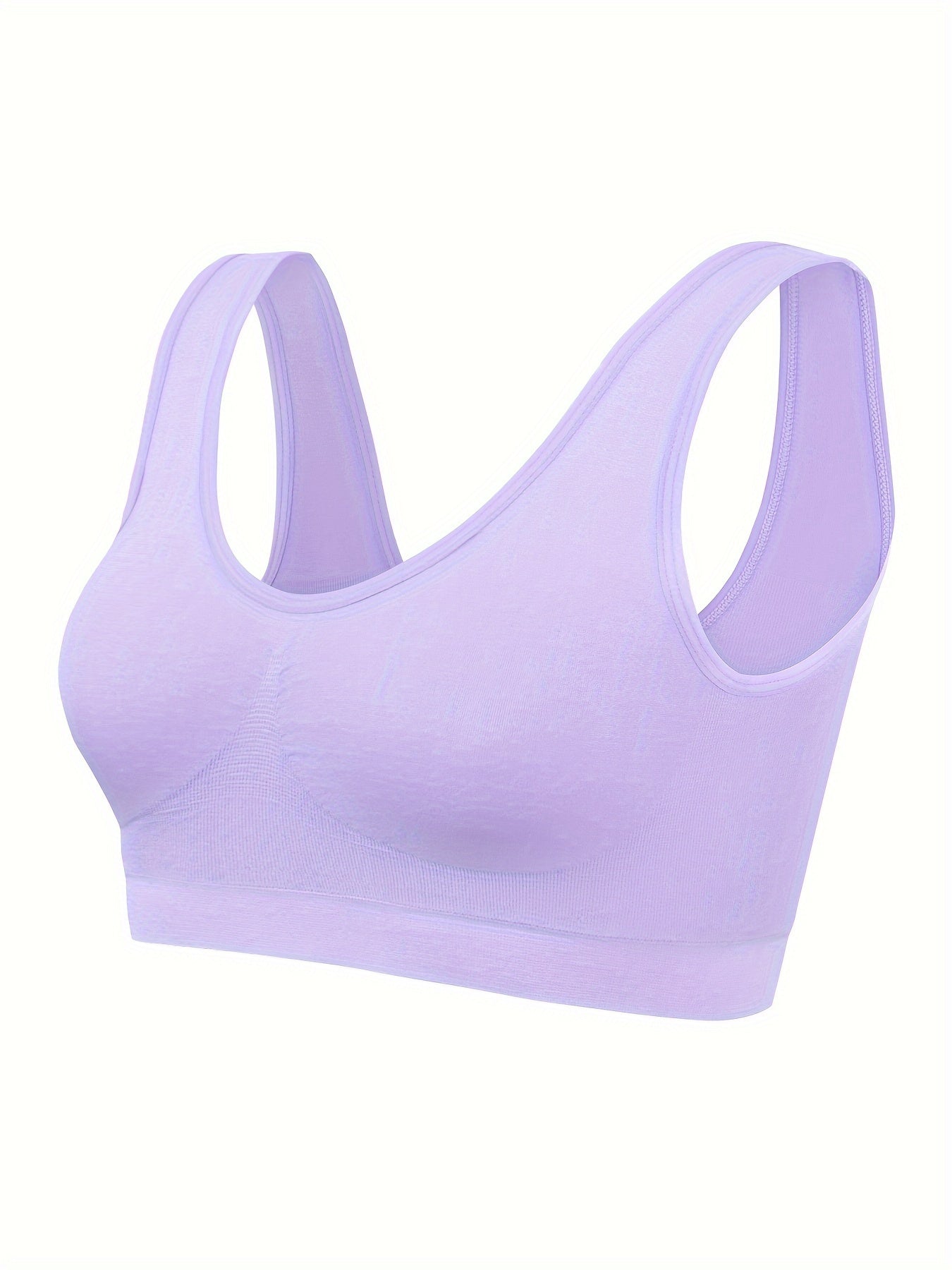 A lavender Padded Sports Bra For Women sold by 100 Spartans on a white background